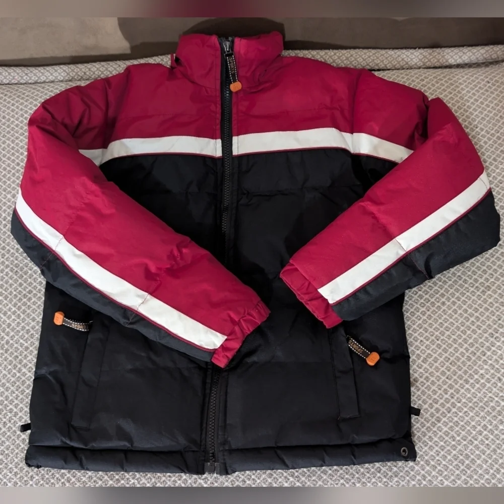 1826 Sports Stylish Black and Red Kids' Puffer Jacket